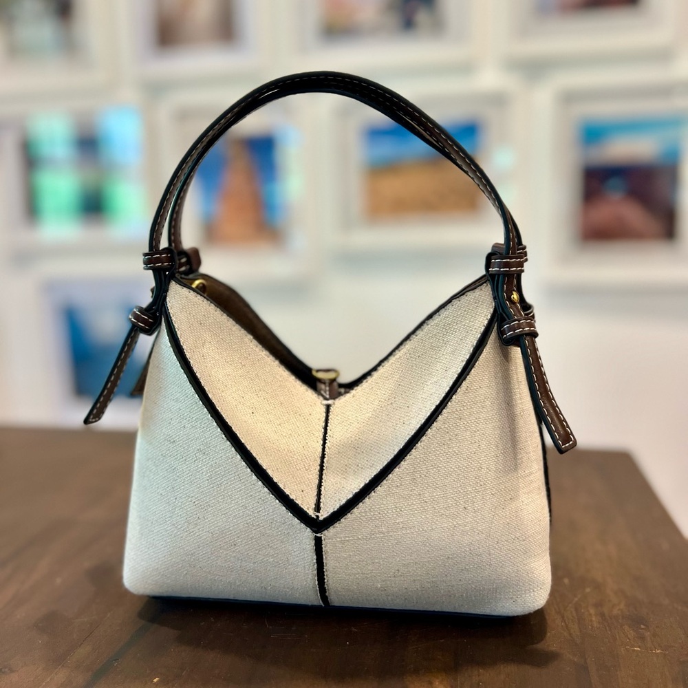 Mini Seam Detail Bucket Bag / Puzzle Bag in Linen